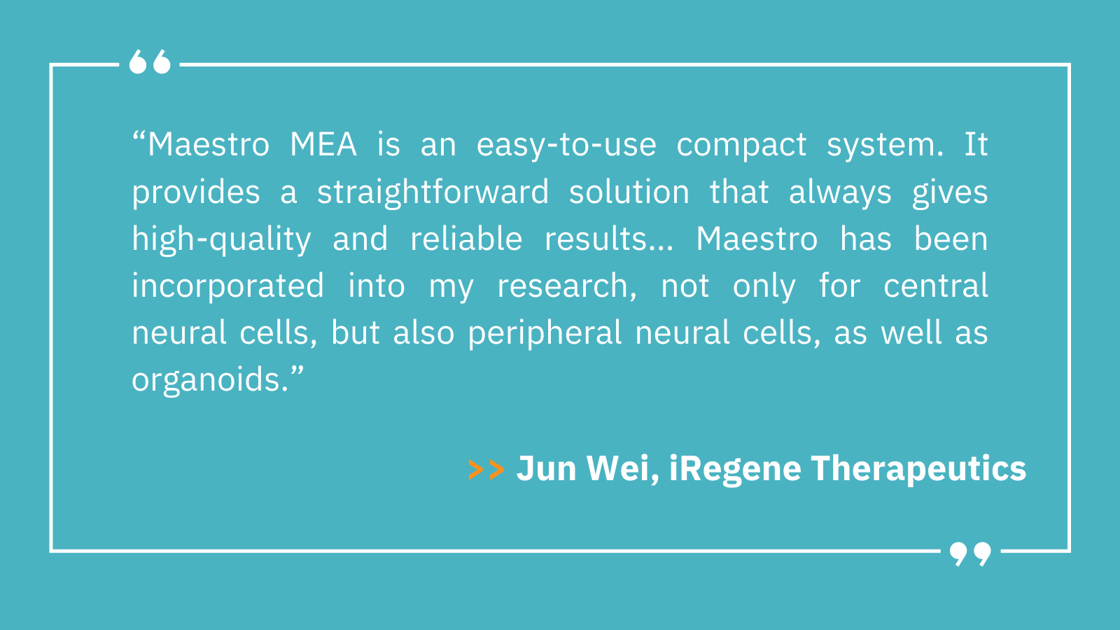 Quote Jun Wei, iRegene Therapeutics