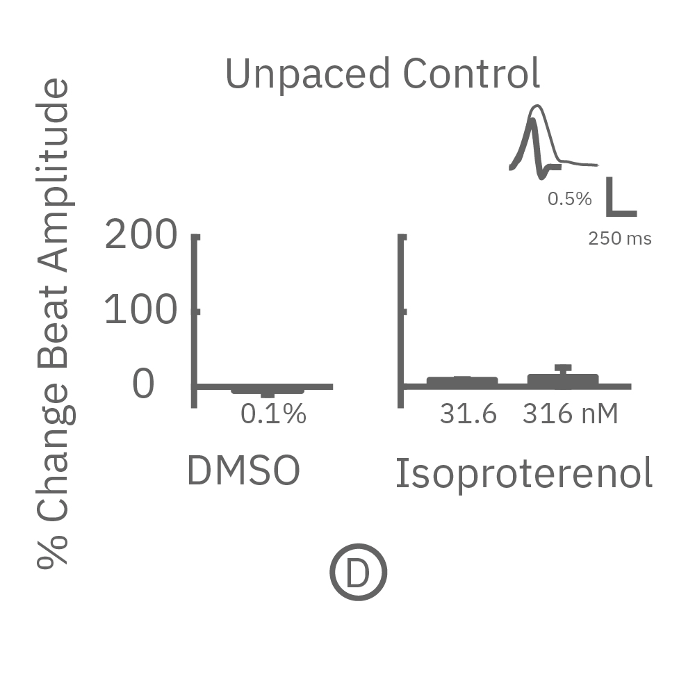 Non-paced cardiac control wells showed no response.