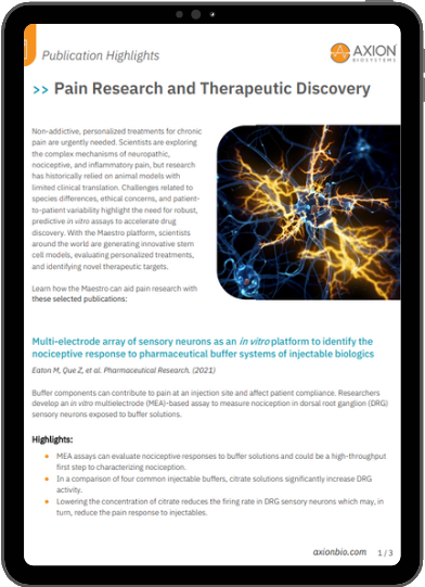 In vitro pain research publication highlight