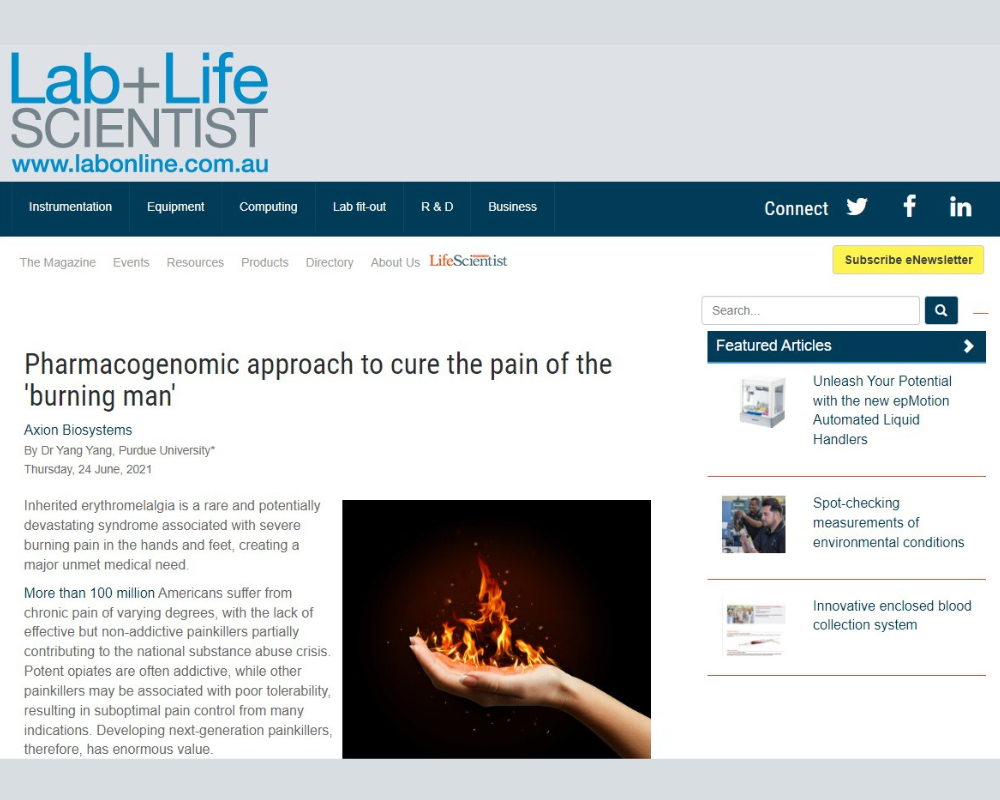 Pharmacogenomic approach to cure the pain of the 'burning man'
