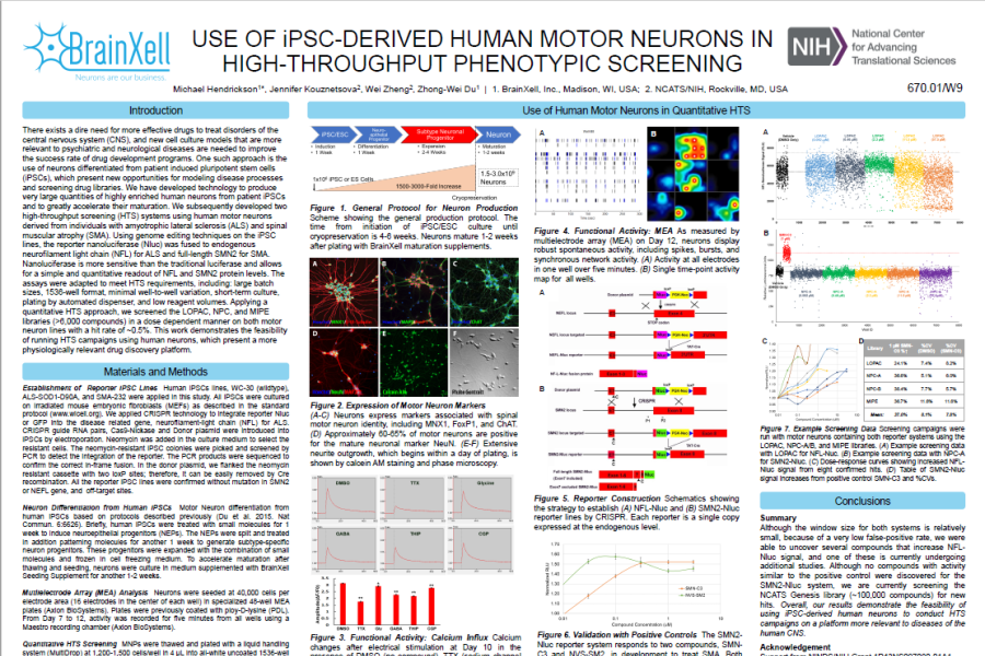 2017 SfN Hendrickson use of iPSC-derived neurons for high throughput screening