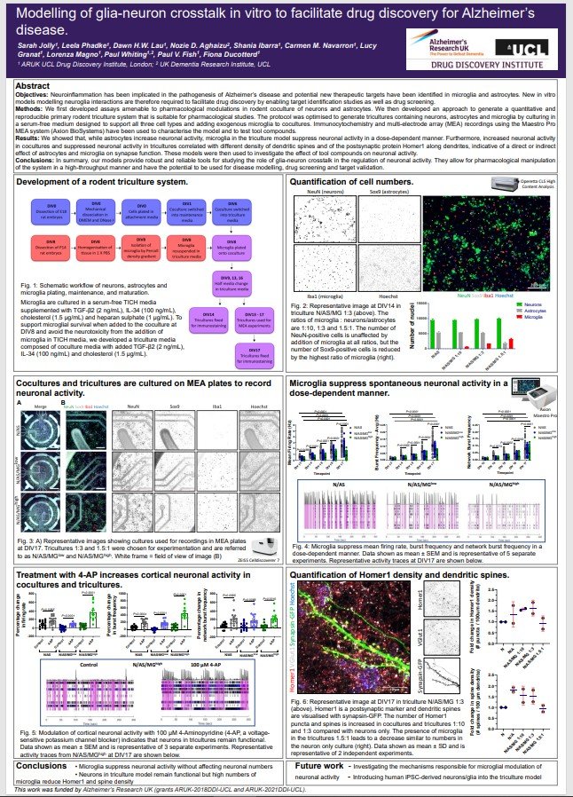 Poster - Sarah Jolly, ARUK-UCL Drug Discovery Institute; UCL