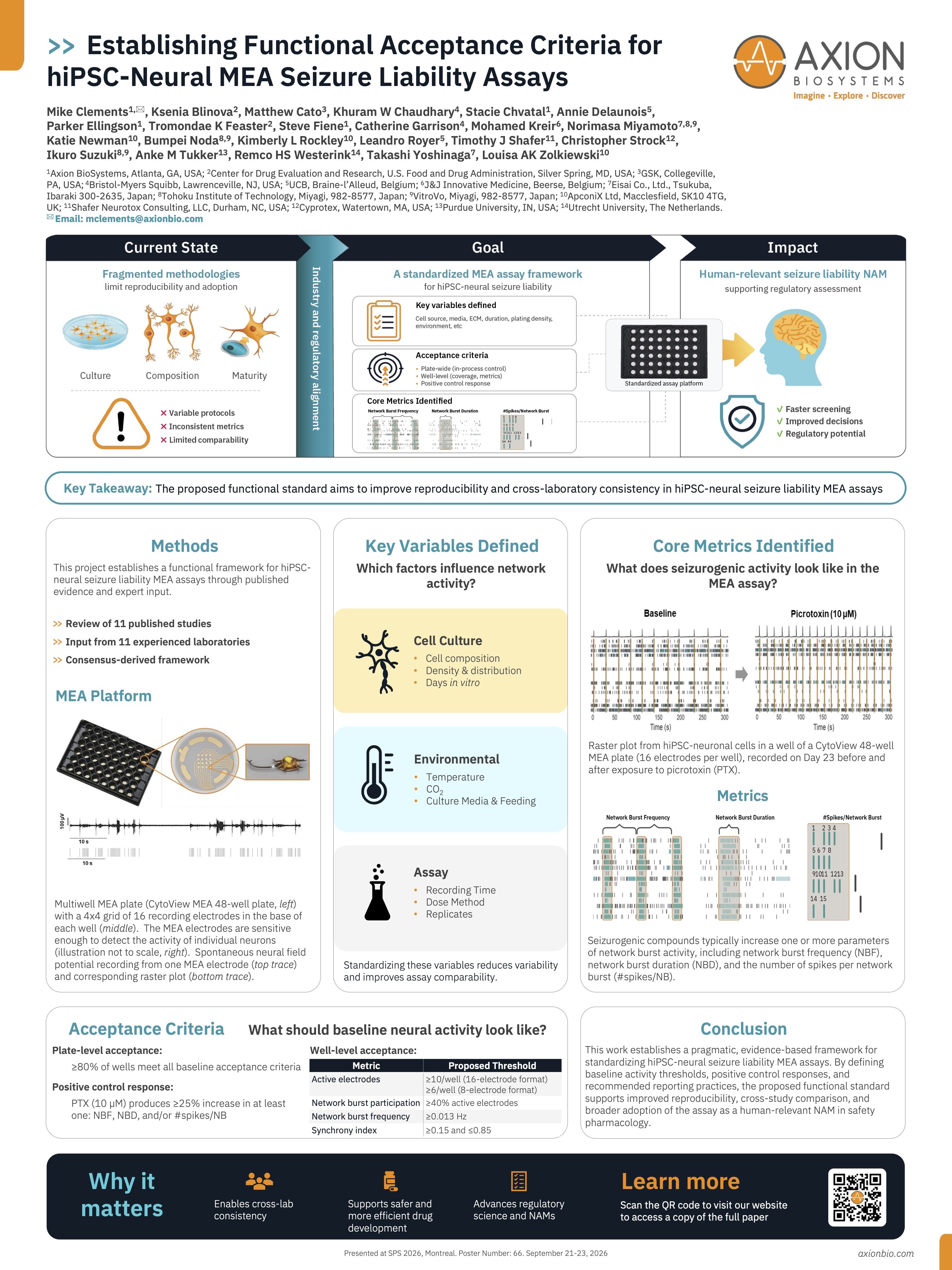 SPS 2026 poster - establishing functional acceptance criteria for hiPSC-neural MEA seizure liability assays