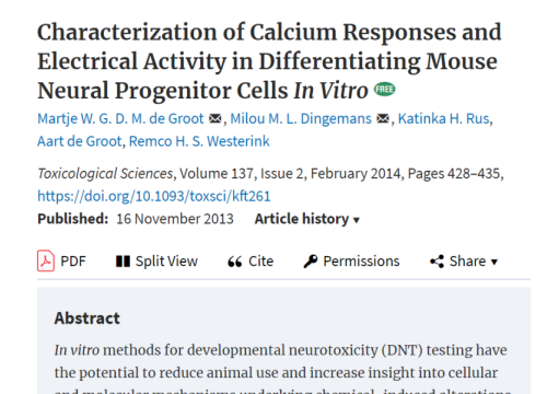 2013 De Groot Characterization of calcium responses and electrical activity to mouse neural progenitor cells