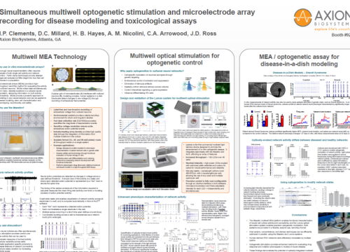 2016 SfN Poster Clements Simultaneous optogentic stimulation and MEA recording for disease modeling and toxicology assays