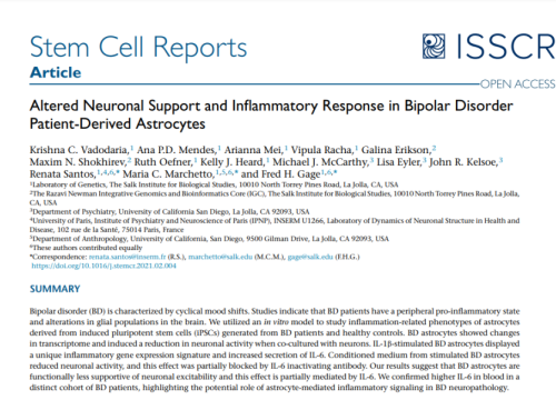 2021 publication altered neuronal support with bipolar disorder