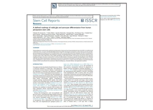 Stem Cell Reports Publication, July 2023