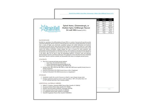 Spinal Motor, Glutamatergic, or Medium Spiny GABAergic Neuron 24-well MEA Protocol (v10.1)