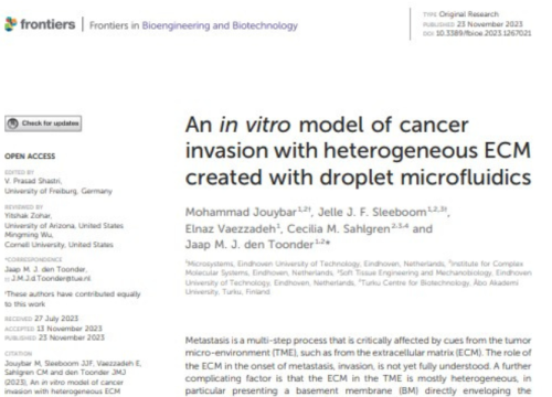 Frontiers in Bioengineering and Biotechnology, 22 November 2023