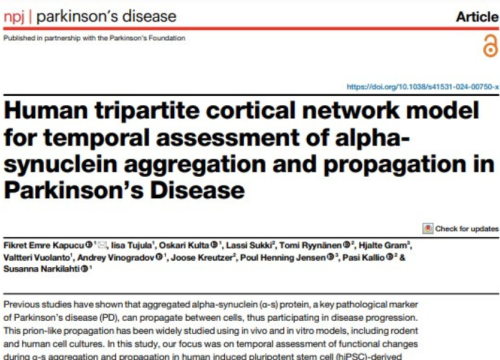 npj Parkinson's Disease, 28 July 2024