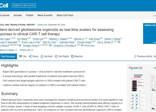 Cell Stem Cell - Clinical and Translational Report, 09 December 2024