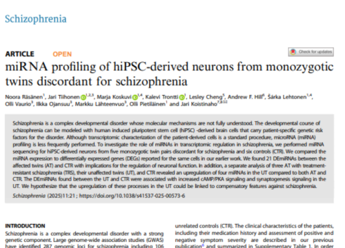 Schizophrenia, 18 February 2025
