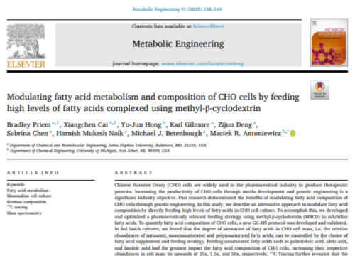 Metabolic Engineering, 25 April 2025