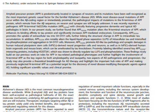 Molecular Psychiatry, 18 November 2024